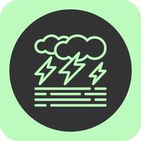 Stormy day Linear Round Icon vector