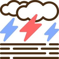 Stormy day Color Filled Icon vector