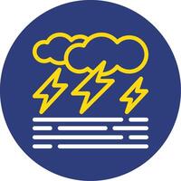 Stormy day Dual Line Circle Icon vector