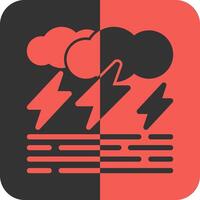 Stormy day Red Inverse Icon vector