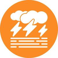 Stormy day Glyph Circle Icon vector