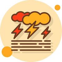 Stormy day Filled Shadow Circle Icon vector
