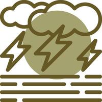 Stormy day Linear Circle Icon vector