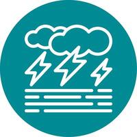 Stormy day Outline Circle Icon vector