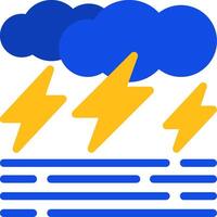 Stormy day Flat Two Color Icon vector