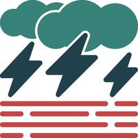 Stormy day Glyph Two Color Icon vector