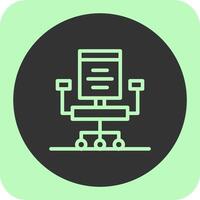 Chair Linear Round Icon vector