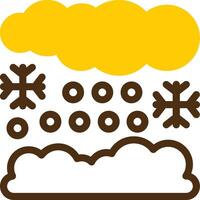 Snowy day Yellow Lieanr Circle Icon vector