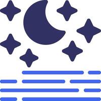 Clear night sky Solid Two Color Icon vector