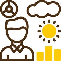 Meteorologist Yellow Lieanr Circle Icon vector