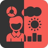 Meteorologist Red Inverse Icon vector