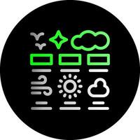 clima pronóstico doble degradado circulo icono vector