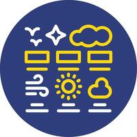 Weather forecast Dual Line Circle Icon vector