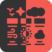 Weather forecast Red Inverse Icon vector