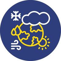 clima cambio doble línea circulo icono vector