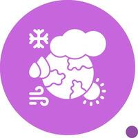 clima cambio glifo sombra icono vector