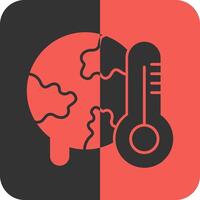 Global warming Red Inverse Icon vector