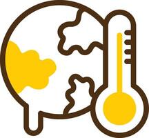 global calentamiento amarillo mentir circulo icono vector