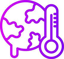 global calentamiento lineal degradado icono vector