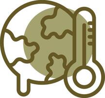 global calentamiento lineal circulo icono vector