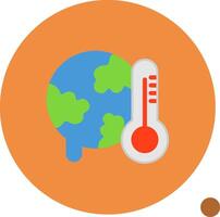 Global warming Flat Shadow Icon vector