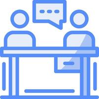 Meeting Line Filled Blue Icon vector