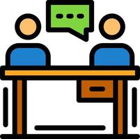 Meeting Line Filled Icon vector