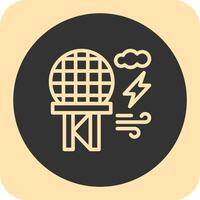 Doppler radar Linear Round Icon vector