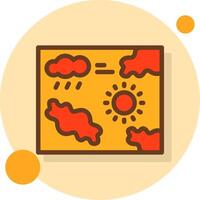 Weather map Filled Shadow Circle Icon vector