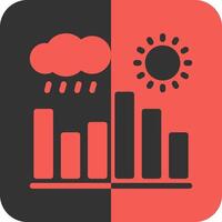 clima datos rojo inverso icono vector