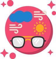 Sun with sunglasses Tailed Color Icon vector