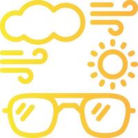 Sun with sunglasses Linear Gradient Icon vector