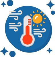 Sun with thermometer Tailed Color Icon vector