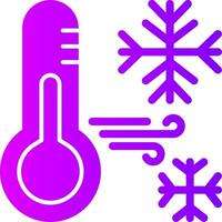 copo de nieve con termómetro sólido multi degradado icono vector