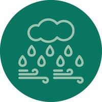 Cloud with raindrop Line Multi color Icon vector