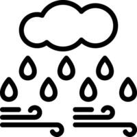 Cloud with raindrop Line Icon vector