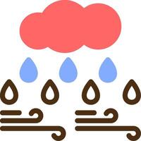 Cloud with raindrop Color Filled Icon vector