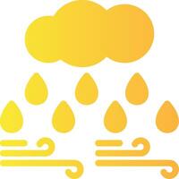 Cloud with raindrop Solid Multi Gradient Icon vector