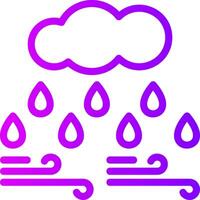 Cloud with raindrop Linear Gradient Icon vector