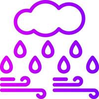 Cloud with raindrop Linear Gradient Icon vector