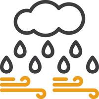 Cloud with raindrop Line Two Color Icon vector