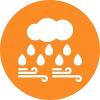 Cloud with raindrop Glyph Circle Icon vector