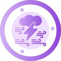 Cloud with thunderbolt Glyph Gradient Icon vector