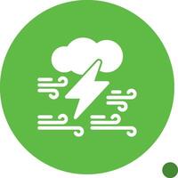 Cloud with thunderbolt Glyph Shadow Icon vector