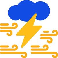 Cloud with thunderbolt Flat Two Color Icon vector