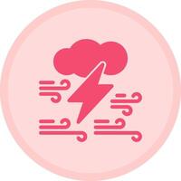 Cloud with thunderbolt Multicolor Circle Icon vector