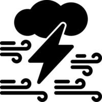 Cloud with thunderbolt Glyph Icon vector