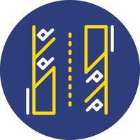 Diagonal parking Dual Line Circle Icon vector