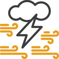 Cloud with thunderbolt Line Two Color Icon vector