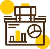 Presentation Yellow Lieanr Circle Icon vector